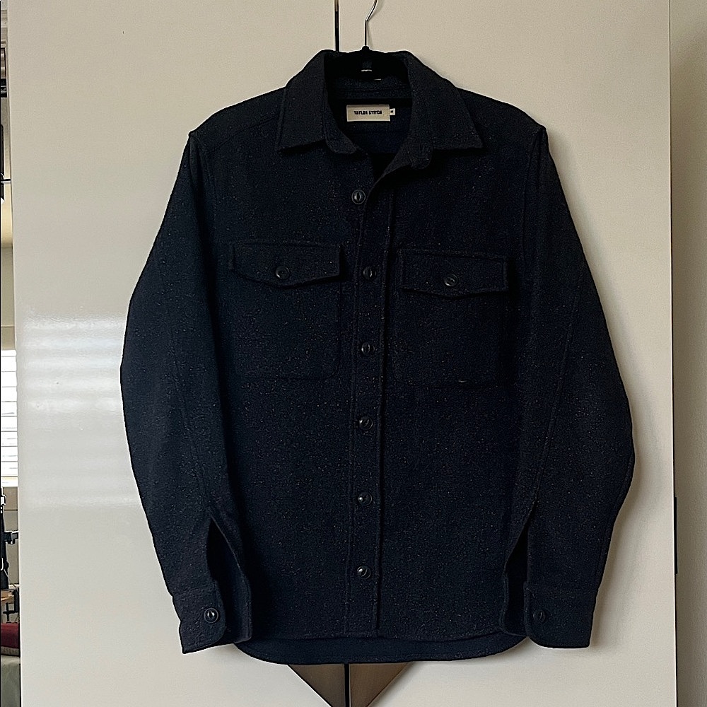Unisex Wool blend Navy Shirt Jacket